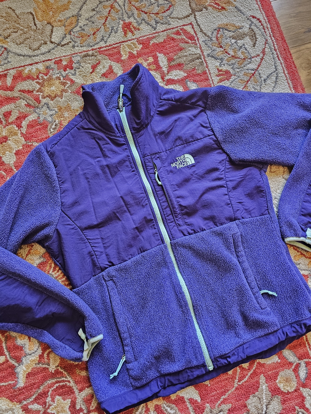 The North Face Purple Fleece Jacket with Light Blue Accents